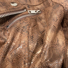 Load image into Gallery viewer, animal skin leather moto jacket
